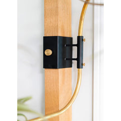 airplant display holder swing arm clamp interior design plant brass and black steel wood